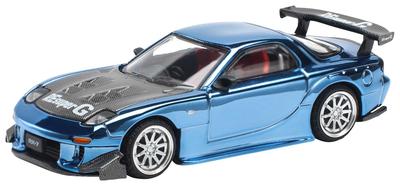POP RACE Mazda RX7 Widebody Blue Chrome Finished Product PR640223 1/64 REAmemiya