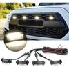 Universell 4 stk Bil Front LED Grill Strobelys Varning Kjørelys Grilllys Ørjeøye Lampe for Offroad Hvit Gult