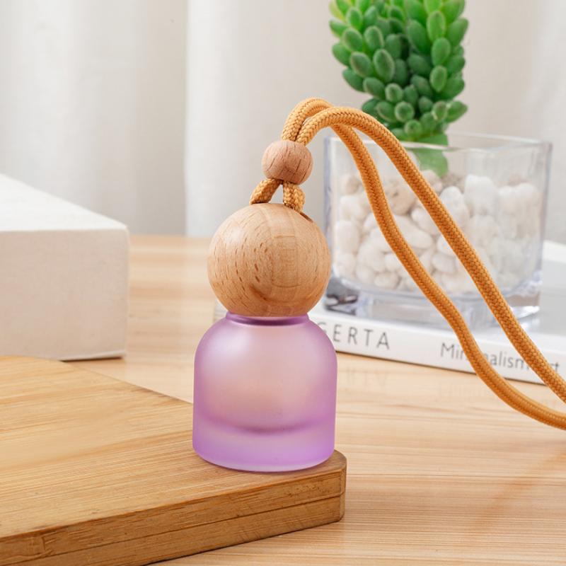 

1 шт. Цветной матовый стеклянный флакон-контейнер 11 мл Пустой флакон для автомобильного парфюма Бутылочка для ароматерапии Автомобильный кулон-украшение A4