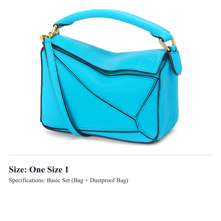 LOEWE Mini Puzzle Bag In Soft Grained Calfskin Cyan A510U95X37-5620