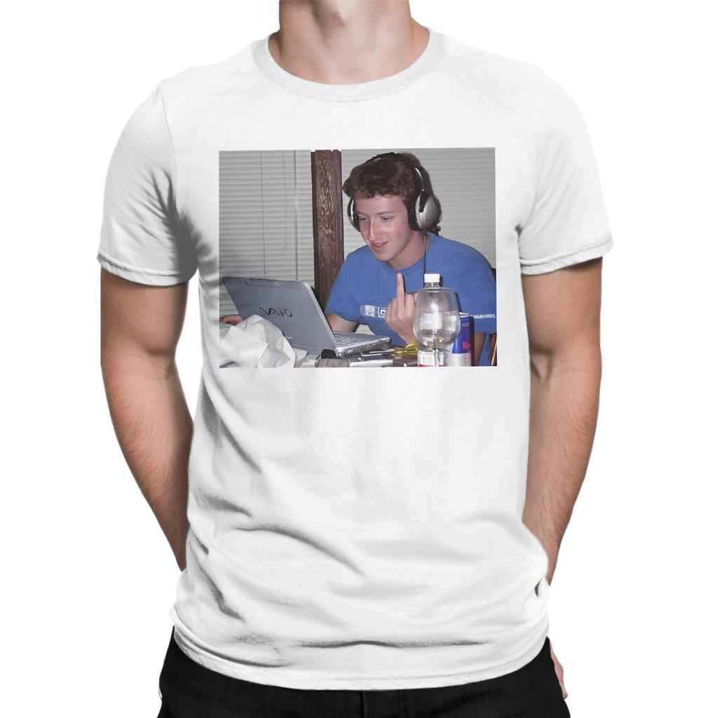 Mark Zuckerberg Reactions T Shirt Summer  Harajuku T Shirts Men 100 Cotton O Neck Oversized Top Tees Short Sleeve Streetwear Top