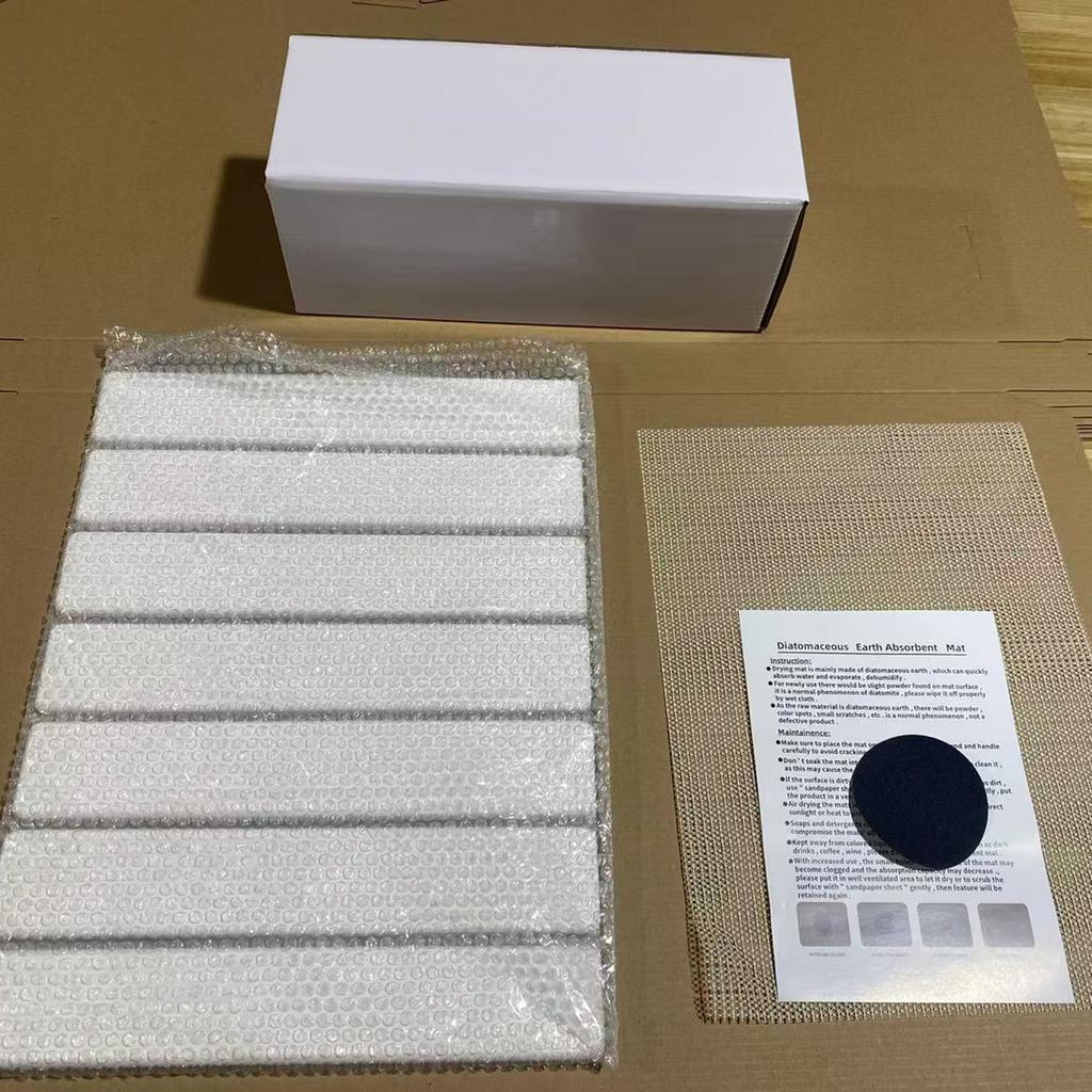 Super Absorbent Diatomite Dish Drying Pad Diatomaceous Earth Draining Tableware Mat Kitchen Mat for Dishes and Cups