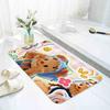 Cute B-Butterbear Floor Mat Pattern Printed Flannel Door Mat, Suitable For Bathroom, Living Room, Home Decoration