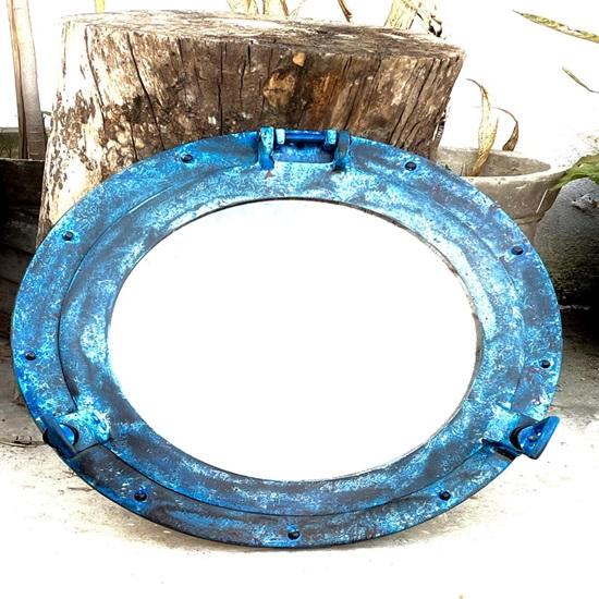 30.48 Cm Rustic Brass Ship Porthole Window Nautical Coastal Decor Patina Finish