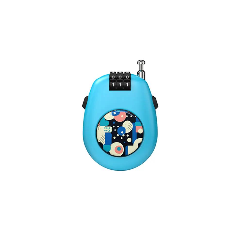 

Bicycle Wallet Motorcycle Helmet Combination Lock Portable Durable Retractable Steel Wire Anti-Theft Security Lock For Luggage небо синє кольору