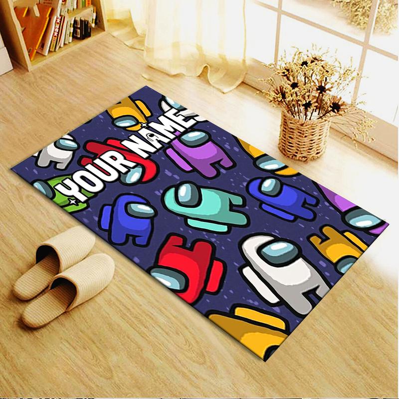 Custom Name Among us Carpet Rug for Living Room Bedroom Home Sofa Decoration,Kids play Non-slip Floor Mat