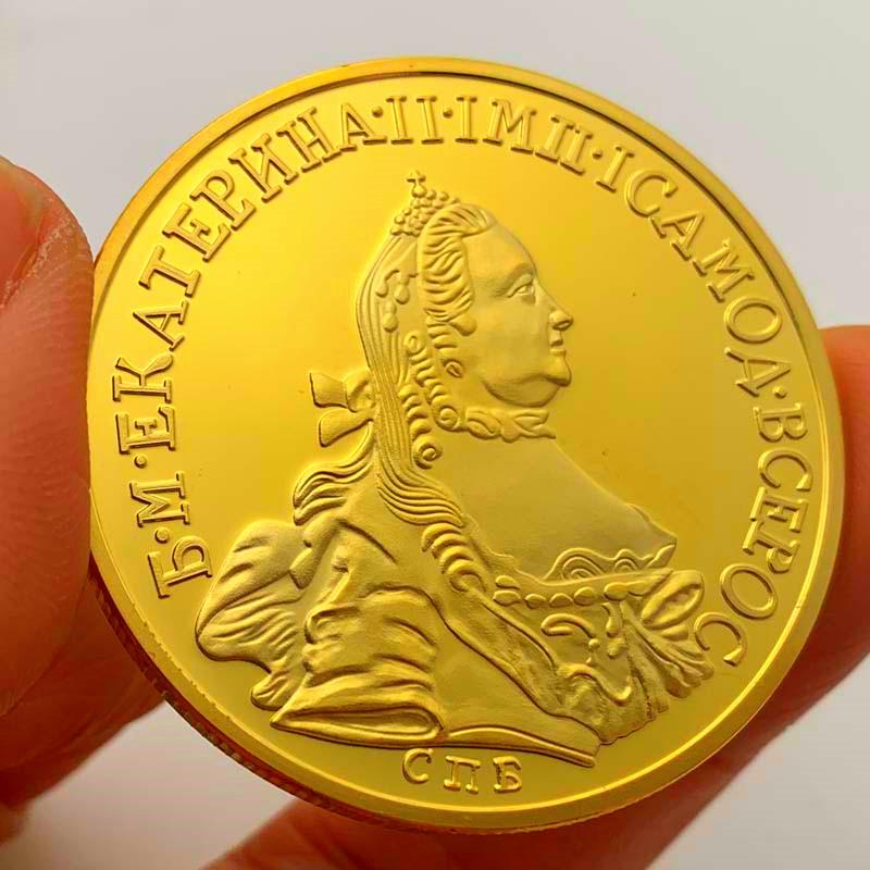 Russian figures, lantern girl commemorative coins, collectible gold coins, coins, craft customized coins