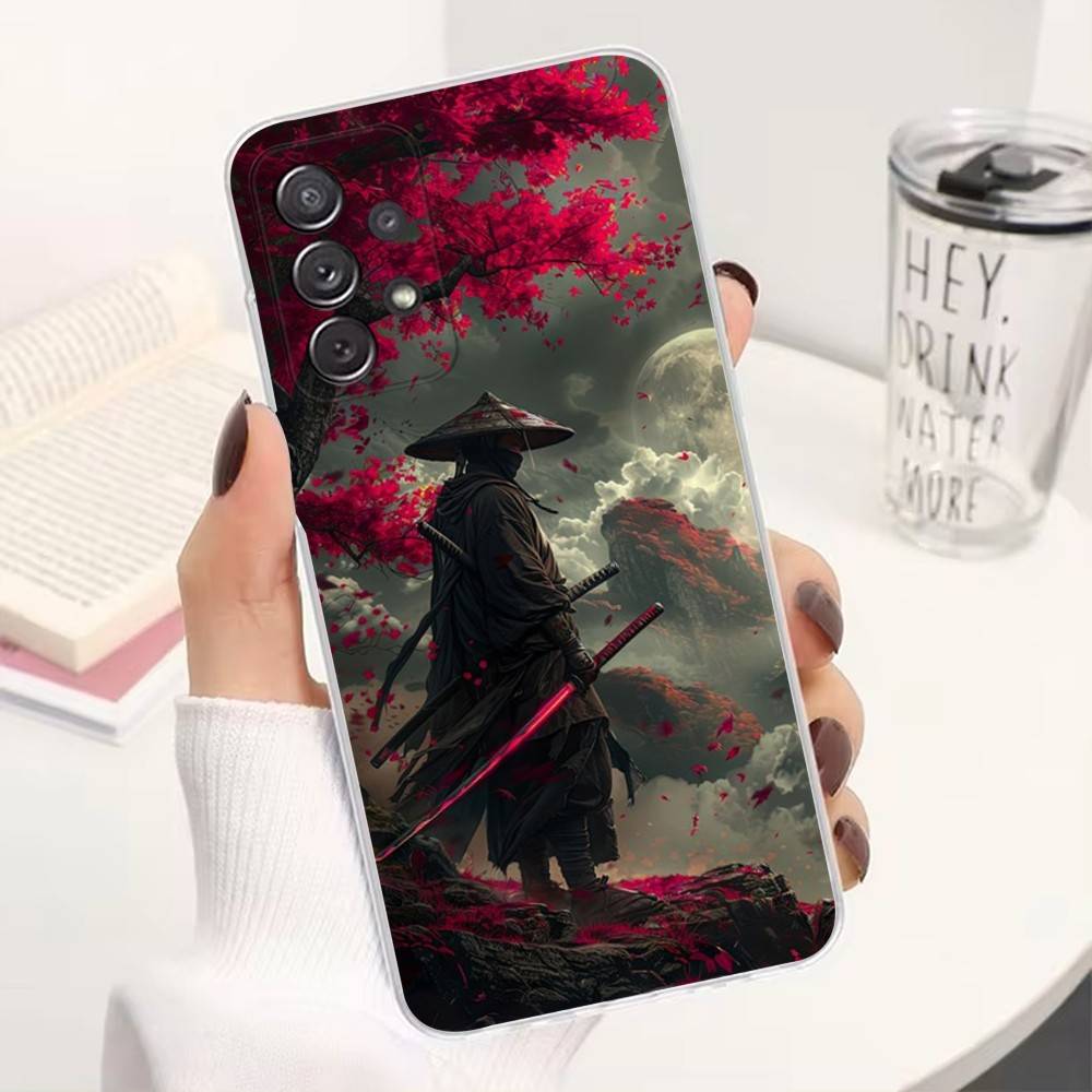 B-Bushido S-Samurai Phone Case For Samsung A30,71,51,S9,10,20,Ultra,FE,Lite, S22,23,21,PIus,Transparent, Silicone Case