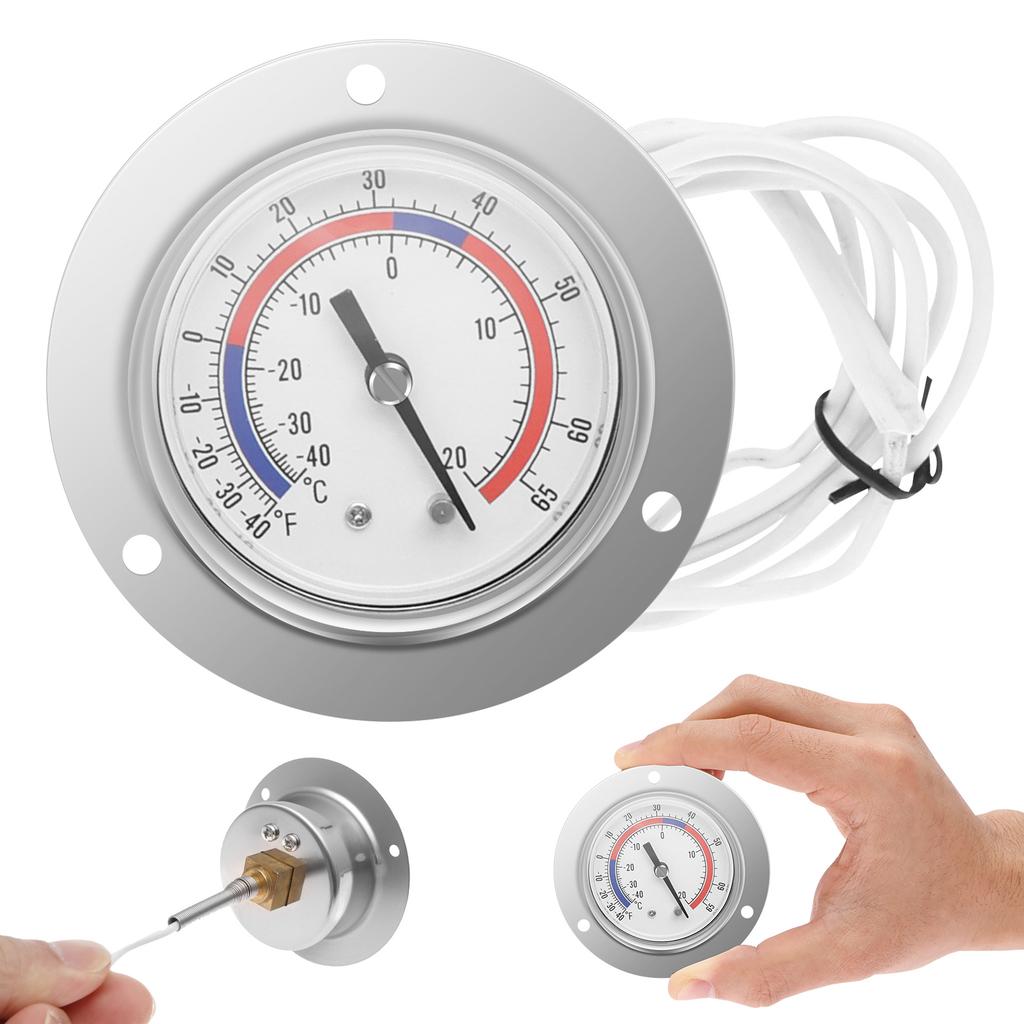 Cooler Thermometer Commercial Freezer Thermometer Capillary Design Refrigeration Gauge Range -40 To 65 ℉ / -40 To 20℃ 2.17" Dial