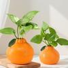 Niedliche Keramikvase in Orangenform, Kreativer Hydrokultur-Pflanztopf, Schreibtisch-Grünpflanzen-Dekoration für Zuhause Wohnzimmer