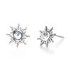 925 Sterling Silver Blue Crystal Zirconia Hollow Sun Stud Earrings for Women Cute Sun Gold Silver color Fashion Party Jewelry