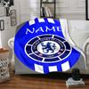Custom Name Chelsea Heart London Crest Blanket for Couch & Bed, Plush Cozy Fuzzy Blanket Super Soft & Warm Blankets for Fall and Winter. 0908267