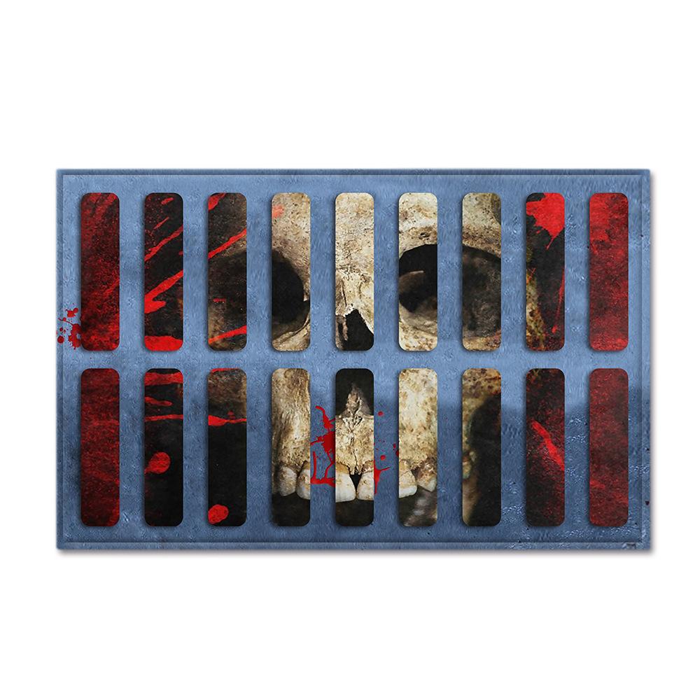 Hot Sale Halloween Series Manhole Clown 3D Thriller Grimace Non-Slip Floor Mat Bathroom Door Mat Factory