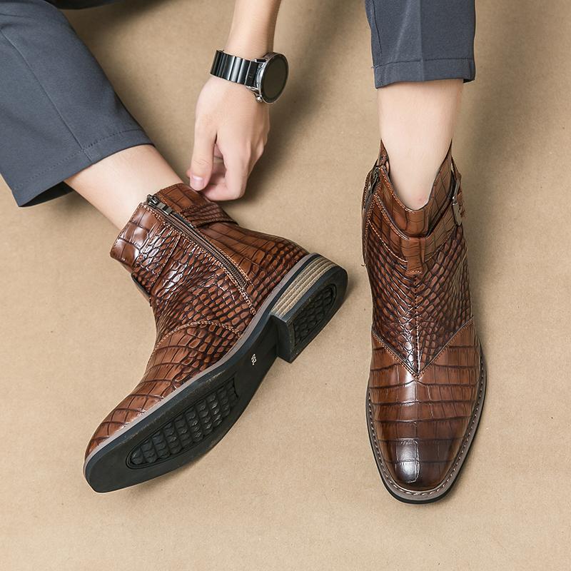 Fashion Fashion Adulto Shoes Male Leather Chelsea Shoes Business Formal Shoes Classic Casual Leather Boot Mens Pointed Toe Mens Boots