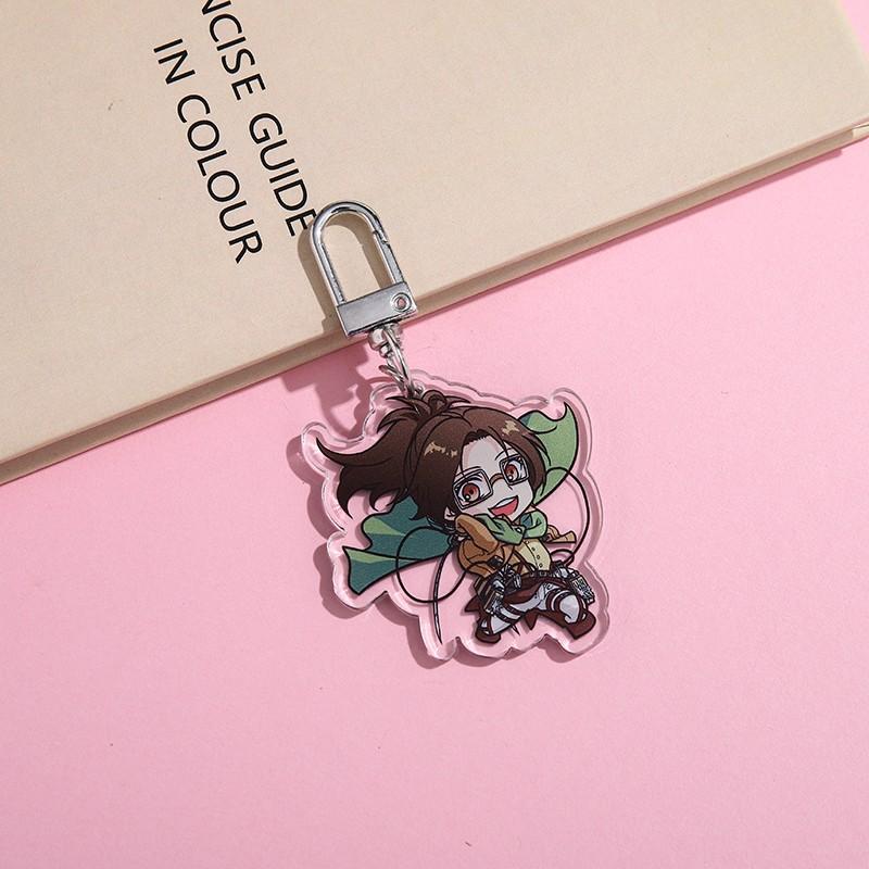 1/7Pcs Anime Figures Attack on Titan Acrylic Car Keychain Backpack Pendant Funny Bag Charms Accessories Decoration Holiday Gifts