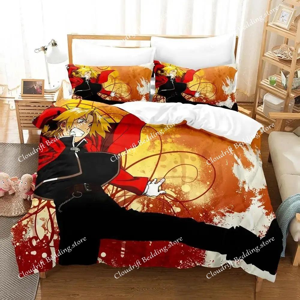 Fullmetal Alchemist Bedding Set Single Twin Full Queen King Size Bed Set Adult Kid Bedroom Duvet Cover Sets 3D Print Anime Bed