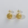 Trendy New Product Retro Fashion Simple Matte Brushed Woven Ball S925 Silver Needle Stud Earrings Niche Temperament Earrings