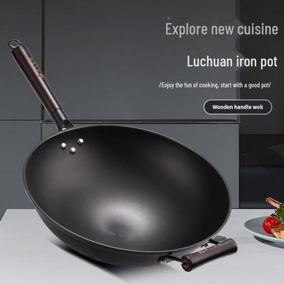 Luchuan Altmodische Antihaft-Bratpfanne aus Gusseisen mit rundem und flachem Boden für Gasherde
