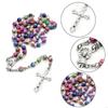 62KD 6mm Round Ceramic Beads Rosary Necklace for Cross Pendant Catholic Necklaces Religious Jewelry Women Gift
