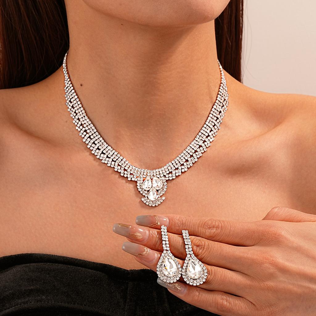 Diamond Water Drop Pendant, Earrings,and High-end Accessories