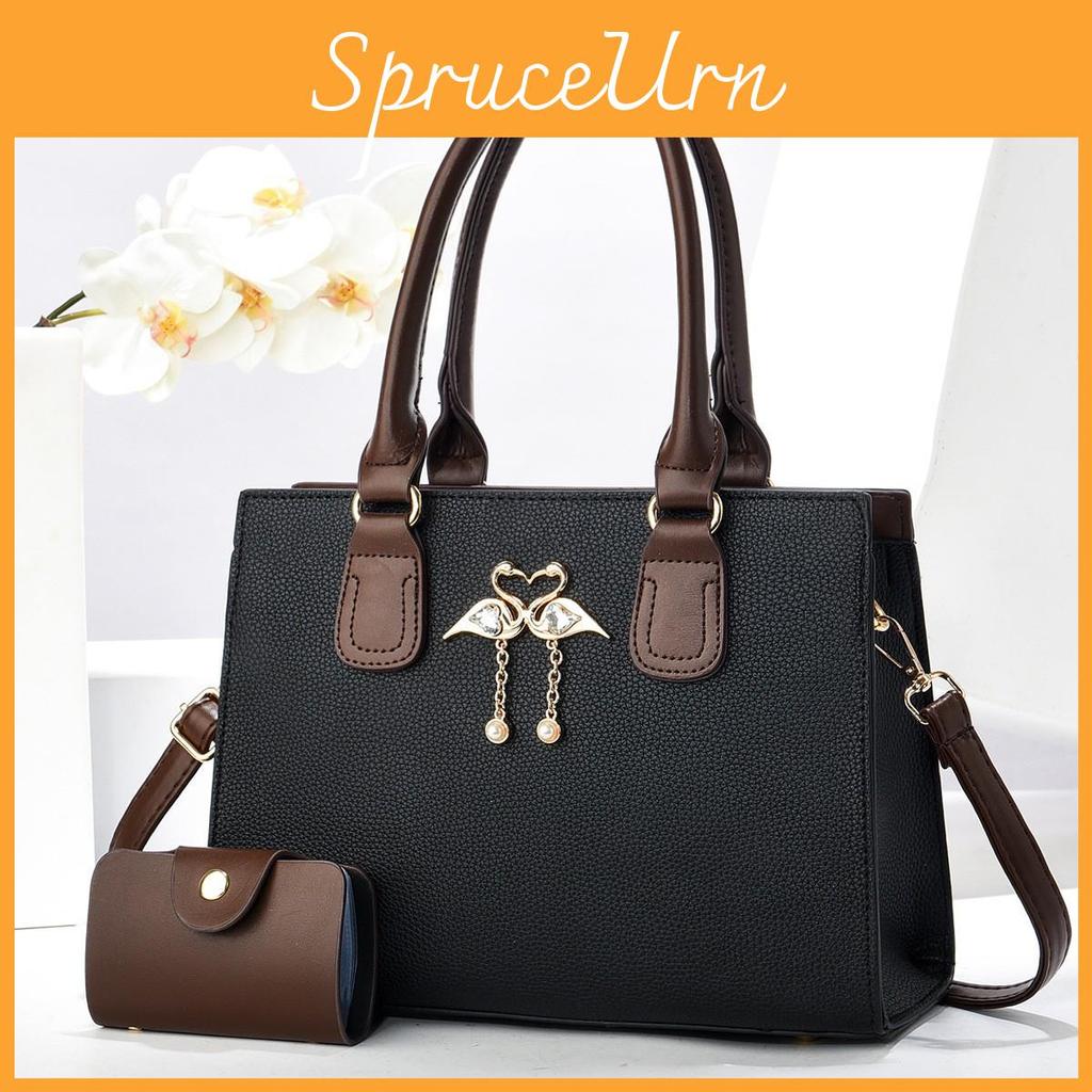 Classic Large Capacity Handheld Shoulder Bag In Pu Leather With Magnetic Closure For Women