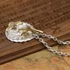 S925 Sterling Silver Jewelry Retro Thai Silver Feather Eagle Claw Tag Personality Men and Women Sweater Chain Pendant