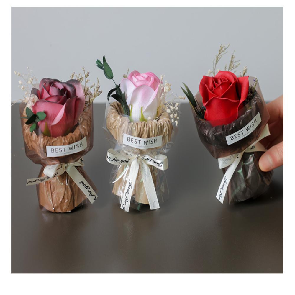 Rose Soap Bouquet Charming Mini Rose Soap Flower Artificial Flower Bouquet Romantic Soap Flower Decoration For Birthday Gift