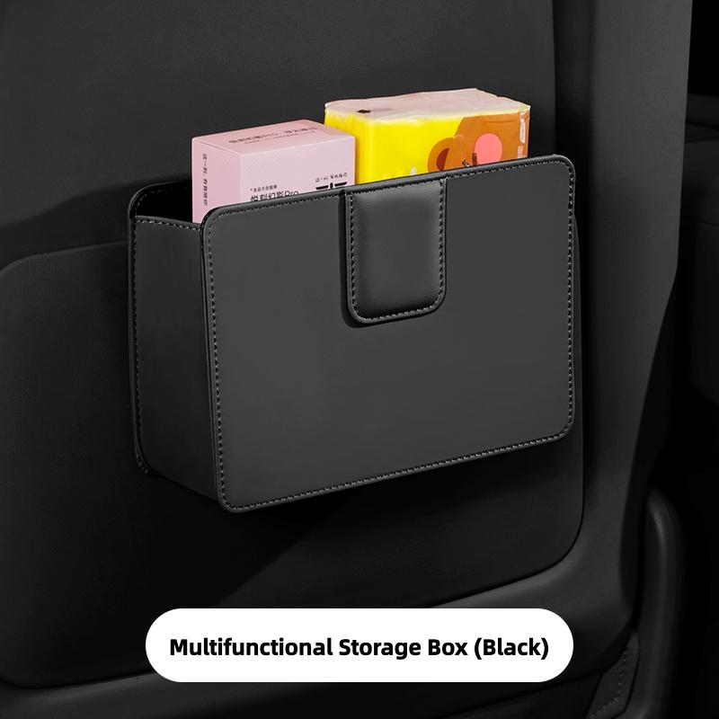 Leather Car Door Storage Box Multifunctional Car Trash Can Universal Foldable Sundries Bag Seat Back Garbage Bag Car Accessories