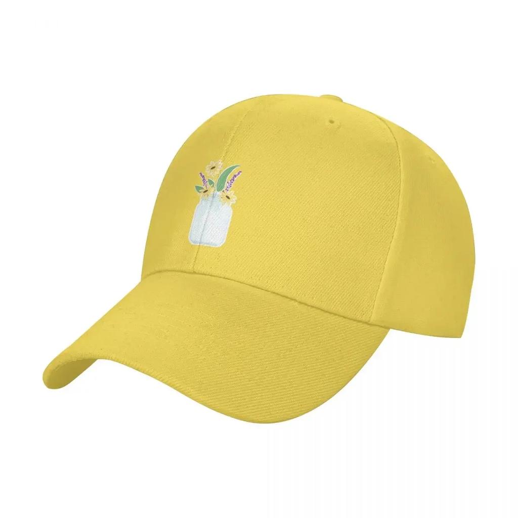 New Mason Jar with Flowers Baseball Cap Unisex Hat Horse Hat Hat Unisex Unisex Luxury Sun Hats For Women Unisexs