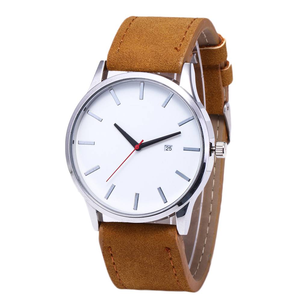 Men PU Leather Wristwatch Male Boy Sports Boy Sports Casual Fashion Watch Student Wrist Clock Timer