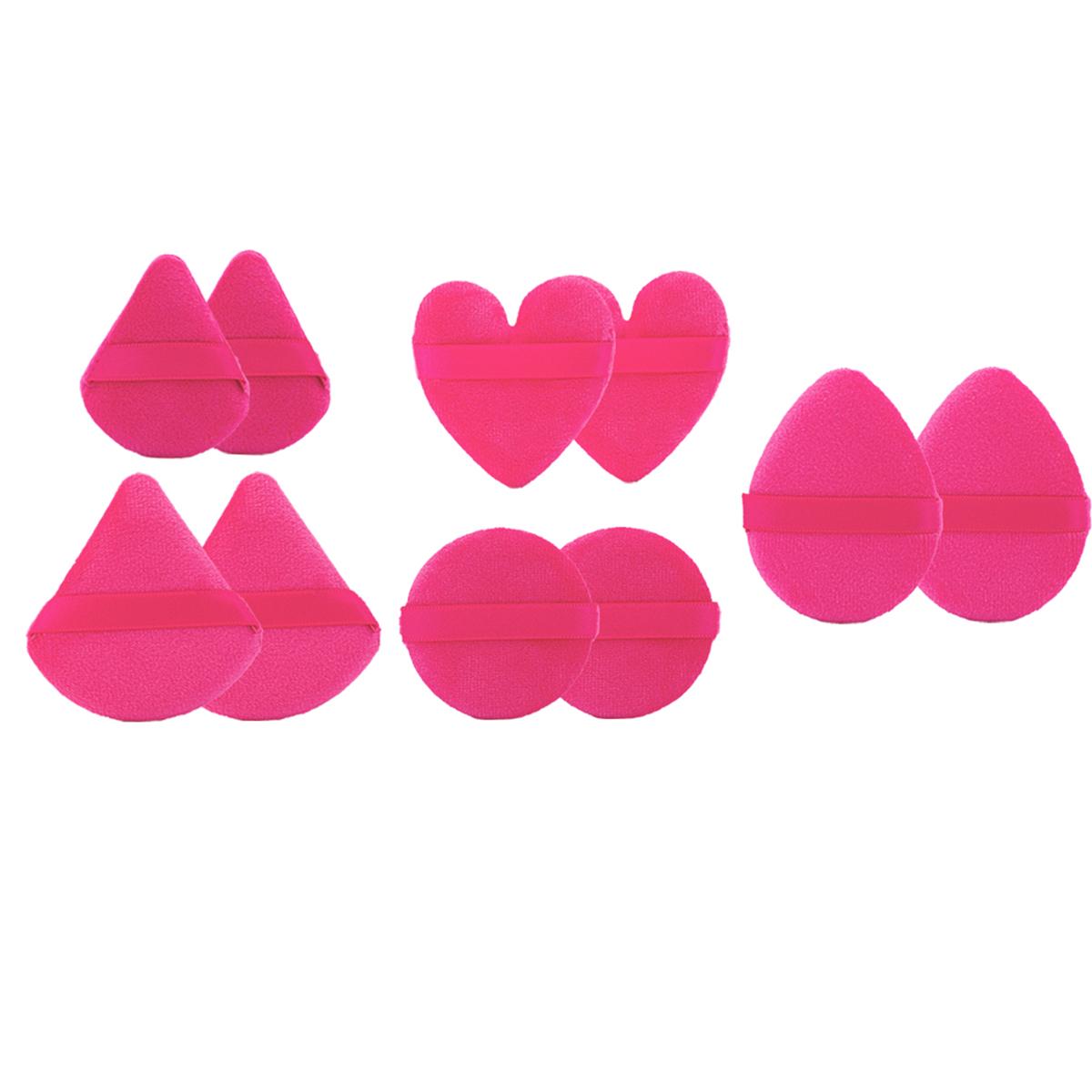 

Набор из 10 пуховок для пудры, треугольная пуховка, круглая пуховка, пуховка в форме сердца, инструмент для макияжа, спонж для макияжа амарантовый