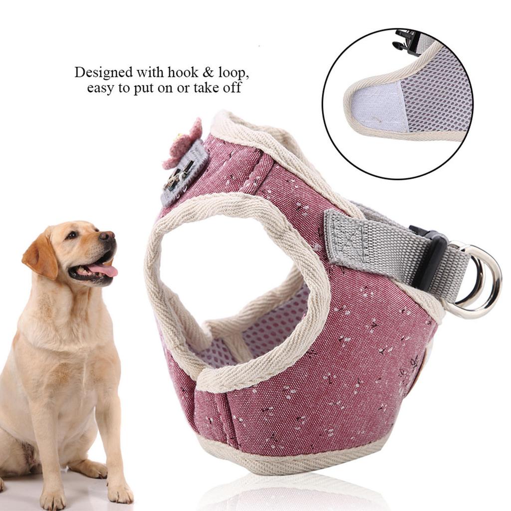 Cotton Blend Breathable Pet Cat Dog Vest Chest Strap with Pulling Rope(Red, M)