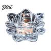 Multi-layered Lotus Candle Holder Crystal Flower Tealight Holders Glass Tea Light Candlestick Decor Durable with Deep Grooved Plate Multifunctional