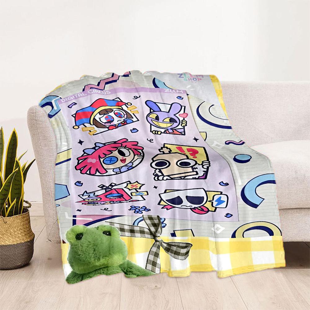 Digital Circus Blanket Comfortable Suitable for Sofa Office Bed Four Seasons Universal Playful Design Perfect Gift for Relatives and Friends