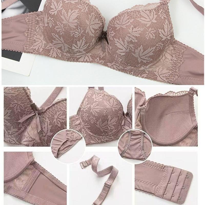 Set Reggiseno in Pizzo Francese Taglie Forti Moda Comodo e Sexy Slip Push-up e Modellante