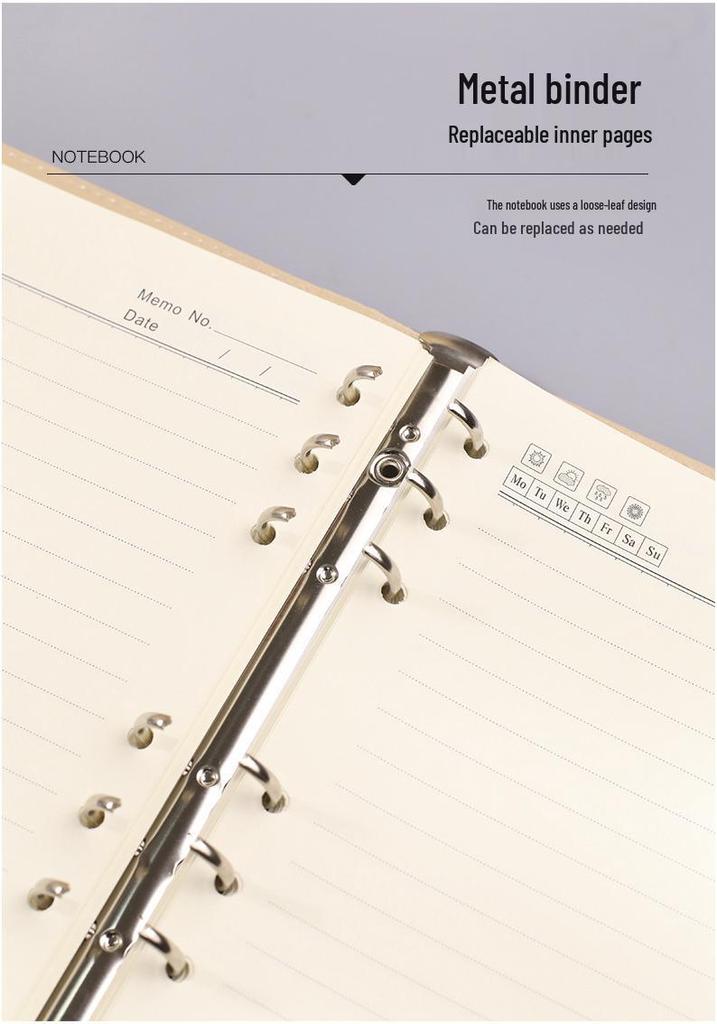 Custom B5 9-Hole Loose-Leaf Notebook with Logo Print for Business Meetings