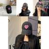 Fashionable Heart Embroidery Cotton Duckbill Cap Breathable Sunshade Hat