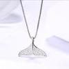 s9Pure silver dolphin mermaid tail pendant, Korean-style, with delicate inlay, fashionable and elegant necklace, a birthday gift and piece of jewelry