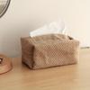1PC Cotton Linen Tissue Box Simple Concave Shape Paper Storage Box for Home Living Room Bedroom Desktop