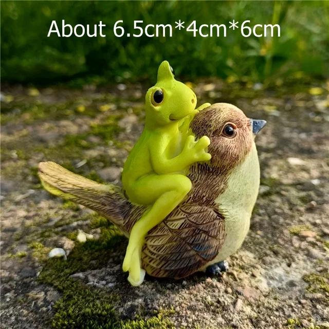 Funny Explorer Frog Miniature Rustic Resin Joyride Snail Figurine Bird Bonsai Decor Micro Landscape Fairy Garden Ornament Turtle