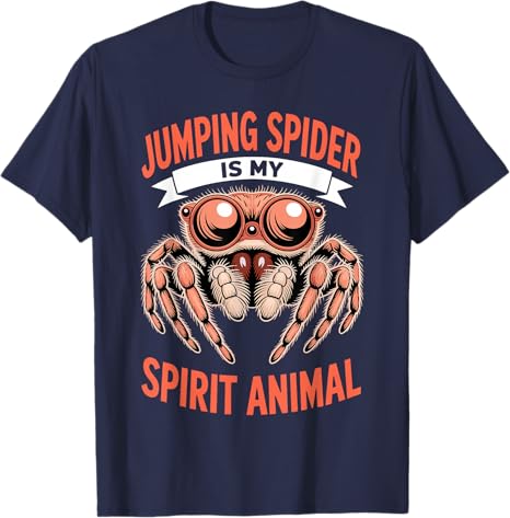 Jumping Spider Art for Unisex Women Boys Fashion Jumping Spider Lover TShirt Y2k Humorous Short Sleeve Saying Tee Novelty Apparel