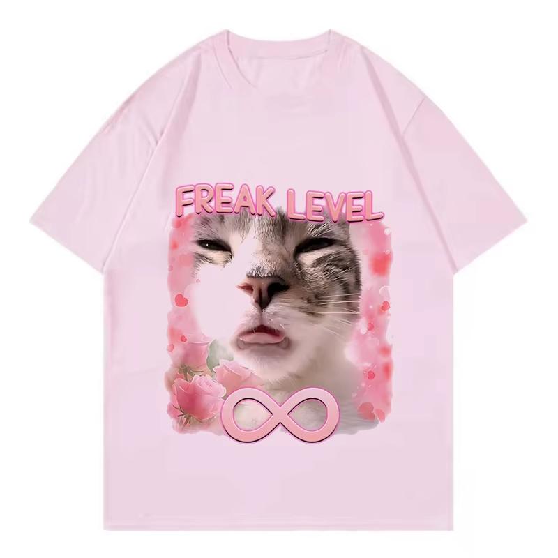 Funny Meme Cat Face Graphic Tshirts Unisex Women Casual Vintage T Shirts Unisexs Oversized Tshirts Cats Lovers Gifts Tops