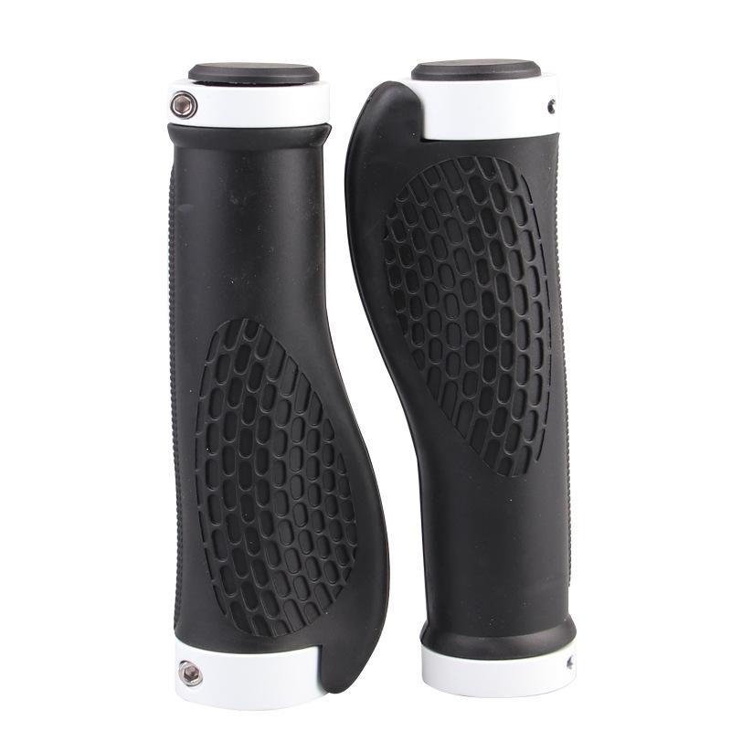 

6-кольорові ергономічні ручки керма велосипеда з гумовими фіксаторами Ручки ручки велосипеда для гірських велосипедів Велосипедні скутери Ручки керма White