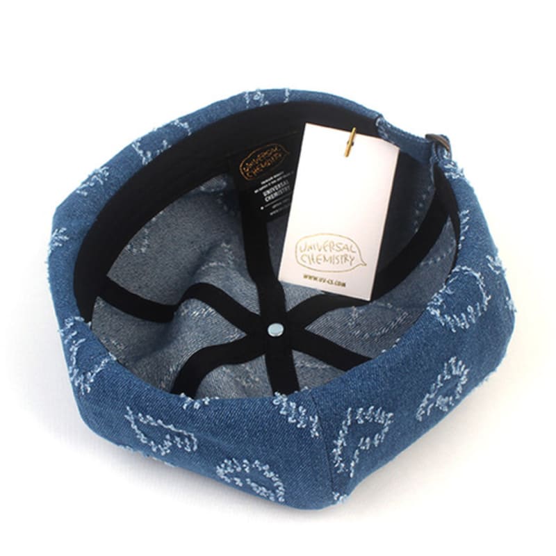 Universal chemistry Heart Denim Belted Beret Beret