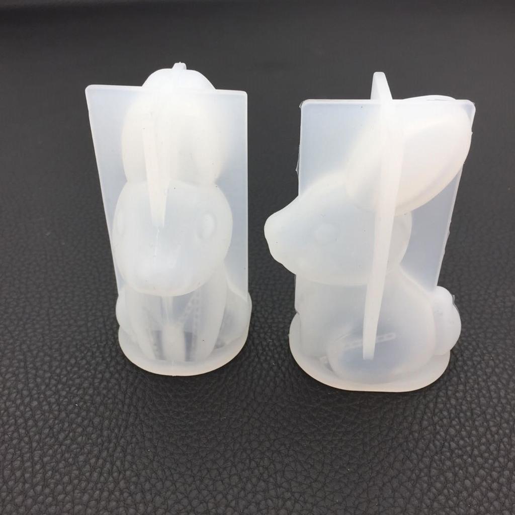 3D Rabbit Resin Mold for DIY Gypsum Ornament Craft Easter Party Decor Rabbit Shape Epoxy Resin Casting Silicone Molds