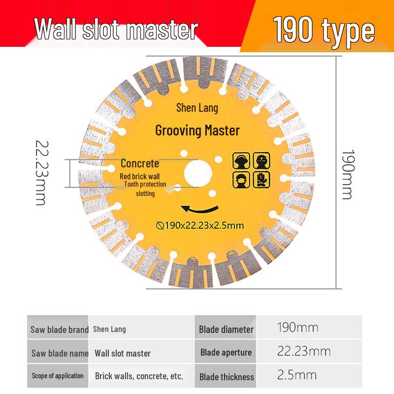 Grooving Cutting Blade Stone/Cement Dry Saw Blade for Walls 133/156/190/125/168