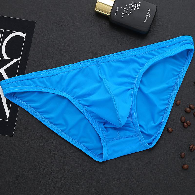 Men's Sexy Transparent Nylon Ice Silk Low Waist Briefs