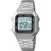 A178W-1A Men's Vintage Silver-Tone Band Digital Watch Silver