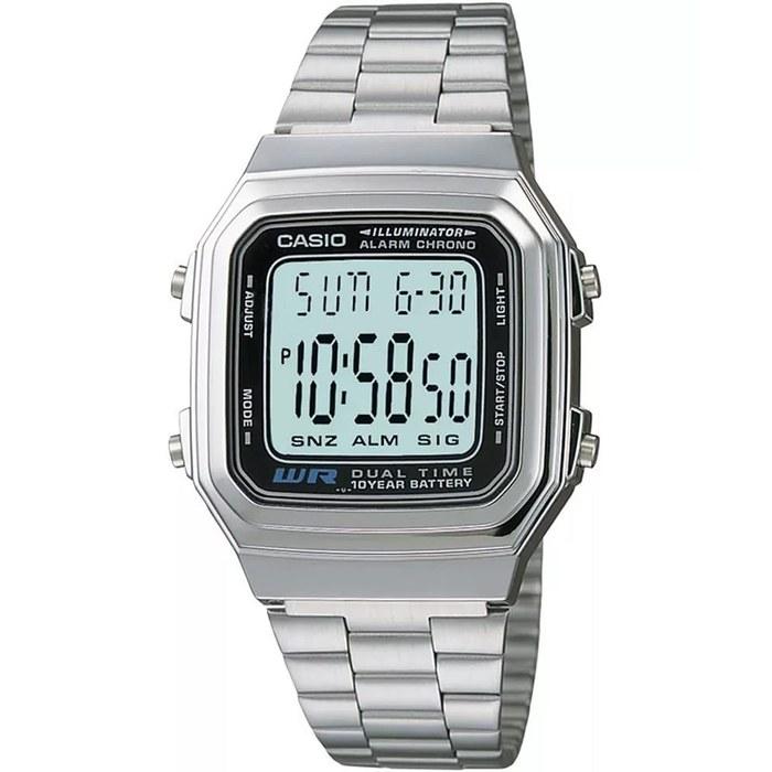 CASIO A178W-1A Men`s Vintage Silver-Tone Band