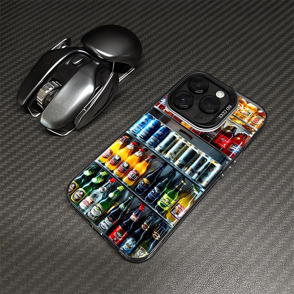 Super Cool Beer Freezer Phone Case for iPhone 16 16e Pro Max 15 14 13 12 11 Fashionable Phone Shock Absorber Cover